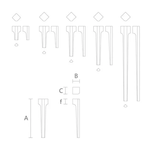 Minimalist bracket furniture feet from oak